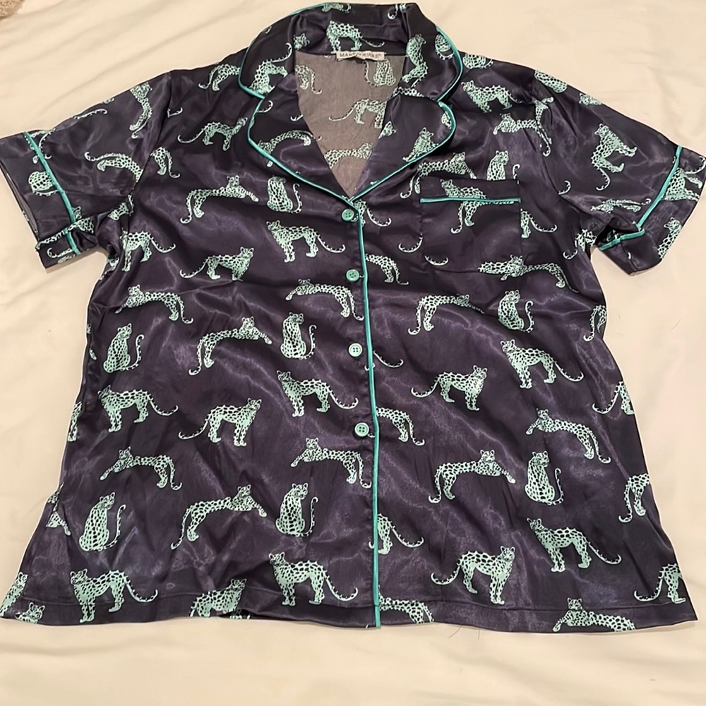 Mary Square Leopard Pant Pajama Set